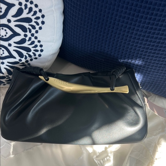 BCBGeneration Sleek Black and Gold Shoulder Bag - Picture 4 of 13